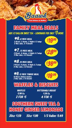 Baawk Fried Chicken &amp; Waffles menu board 2